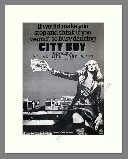 City Boy - Young Men Gone West. Vintage Advert 1977 (ref AD18598)