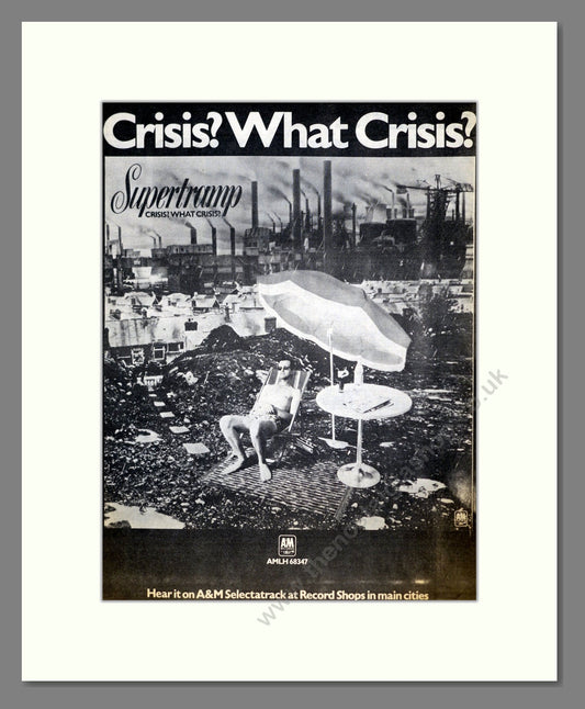 Supertramp - Crisis? What Crisis?. Vintage Advert 1975 (ref AD18603)