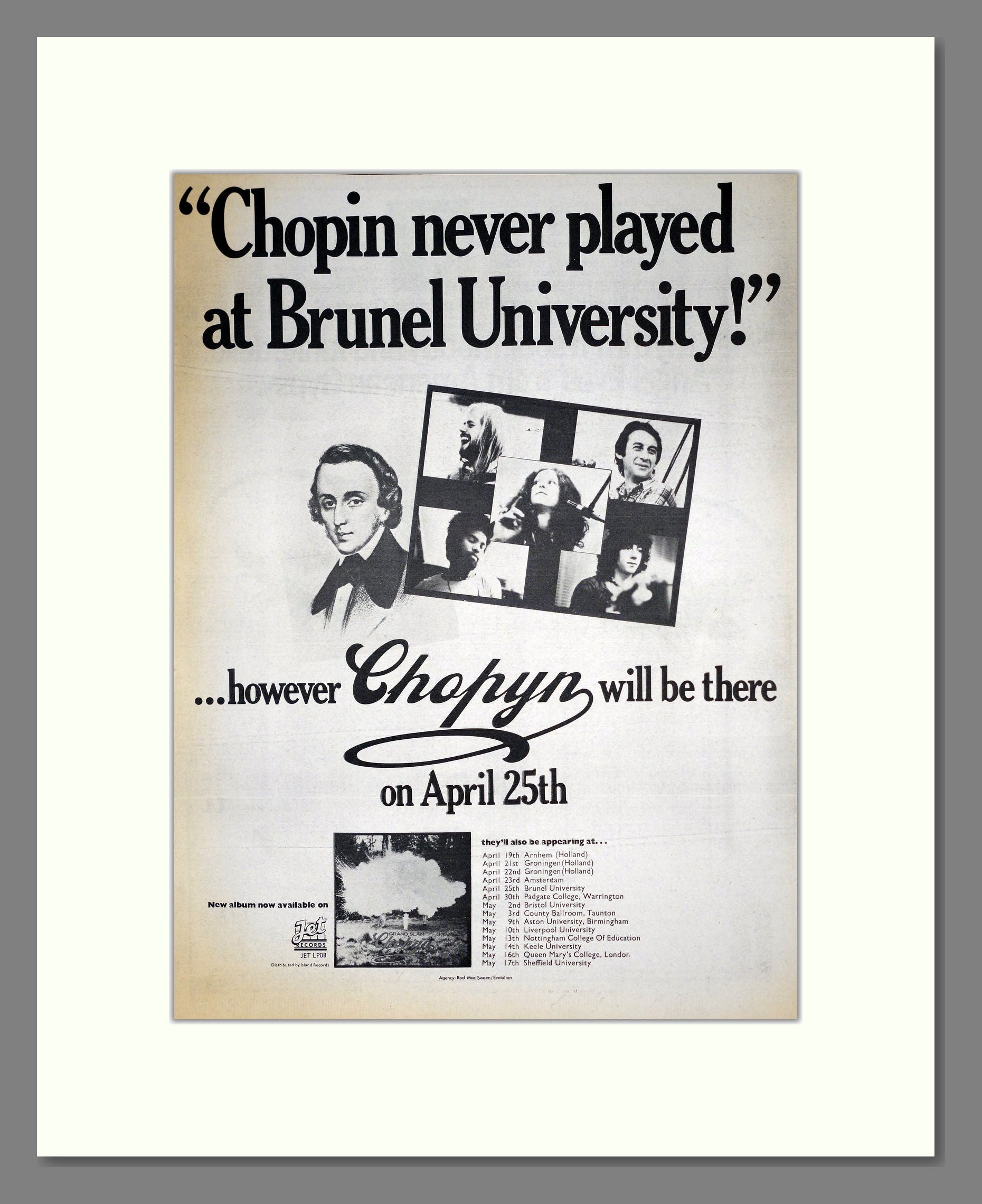 Chopyn - Brunel University. Vintage Advert 1975 (ref AD18624)