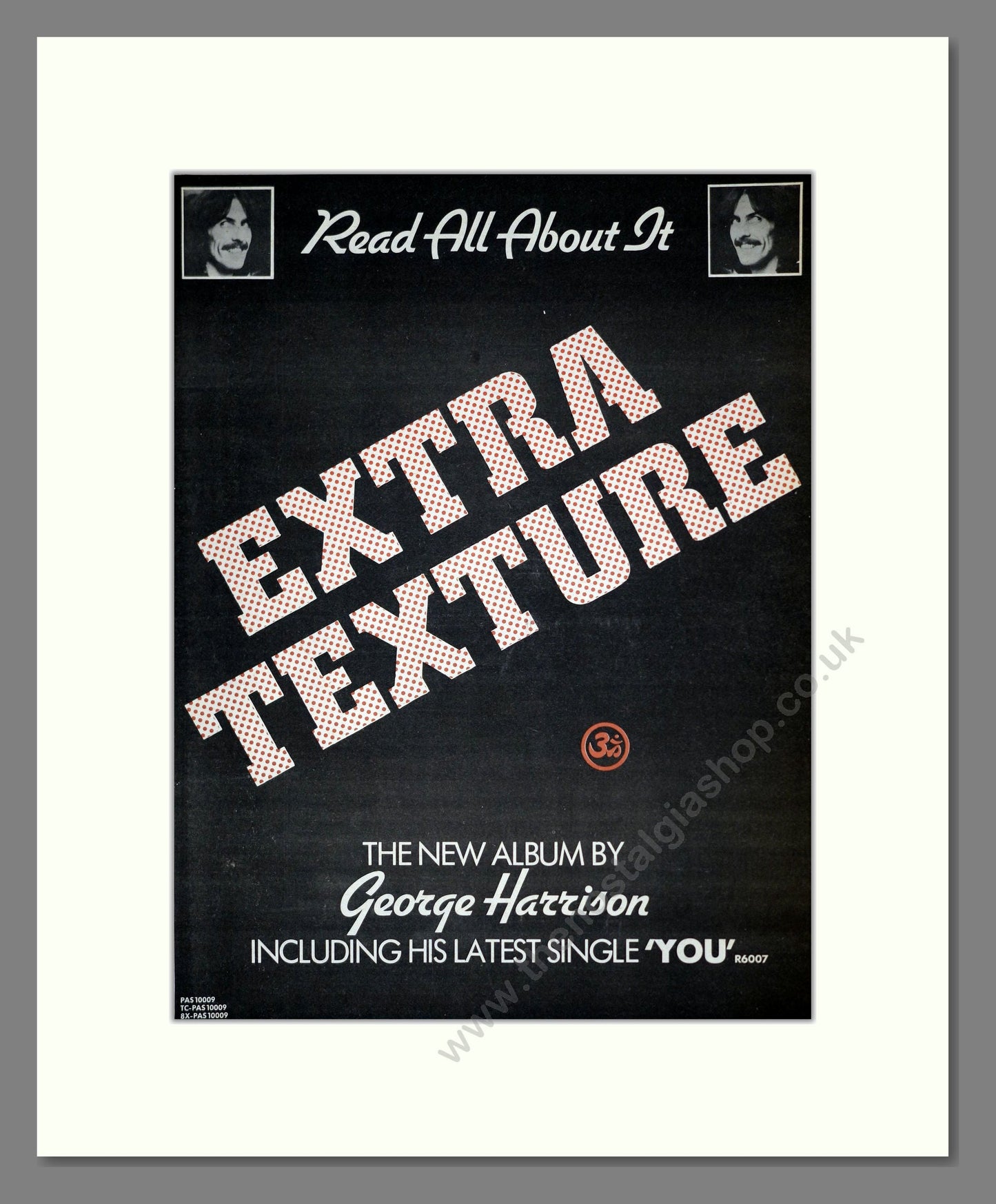 George Harrison - Extra Texture. Vintage Advert 1975 (ref AD18644)