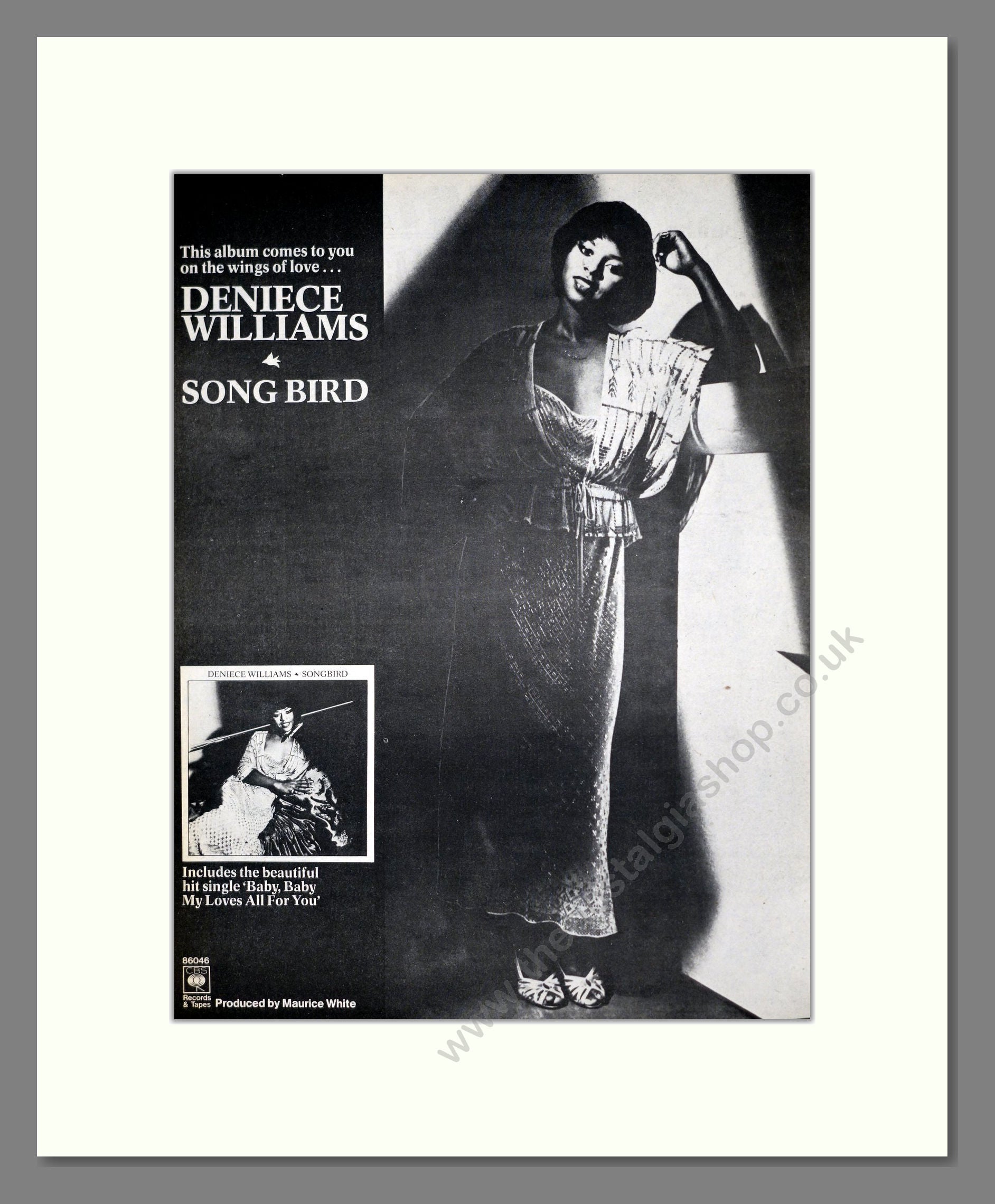 Deniece Williams - Song Bird. Vintage Advert 1977 (ref AD18666)