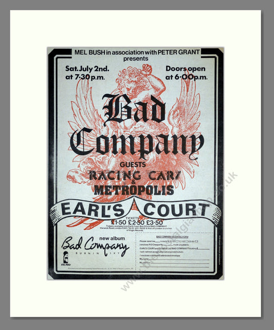 Bad Company - Live At Earl's Court. Vintage Advert 1977 (ref AD18679)