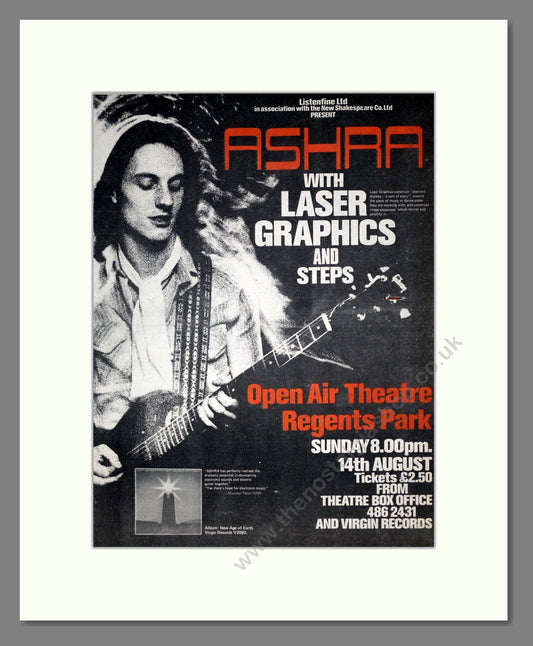 Ashra - Live At Regent's Park. Vintage Advert 1977 (ref AD18680)