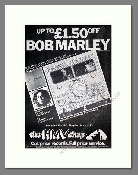 Bob Marley - Babylon By Bus. Vintage Advert 1978 (ref AD18682)