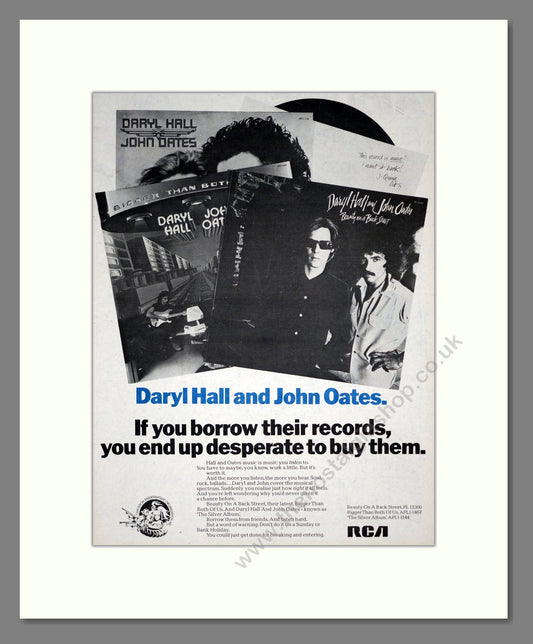 Daryl Hall and John Oates - Various Albums. Vintage Advert 1977 (ref AD18715)