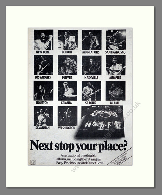 Commodores - Live Album. Vintage Advert 1977 (ref AD18719)