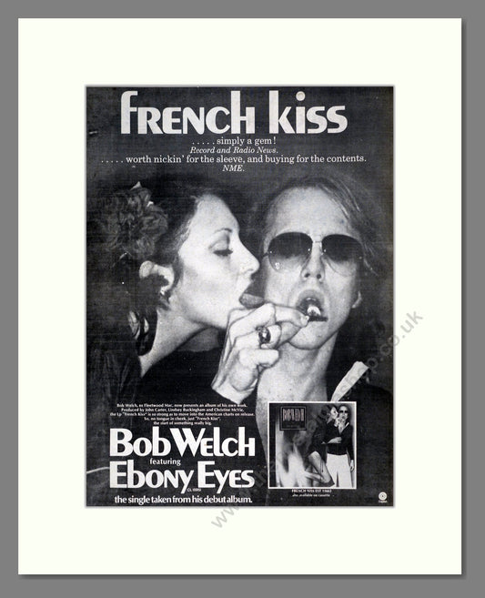 Bob Welch / Ebony Eyes - French Kiss. Vintage Advert 1977 (ref AD18720)