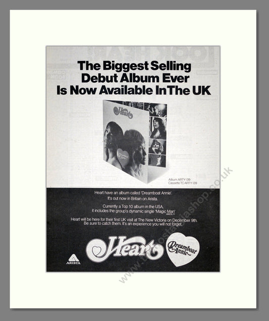 Heart - Debut Album. Vintage Advert 1976 (ref AD18722)