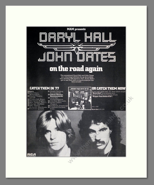 Daryl Hall and John Oates - UK Tour. Vintage Advert 1976 (ref AD18724)