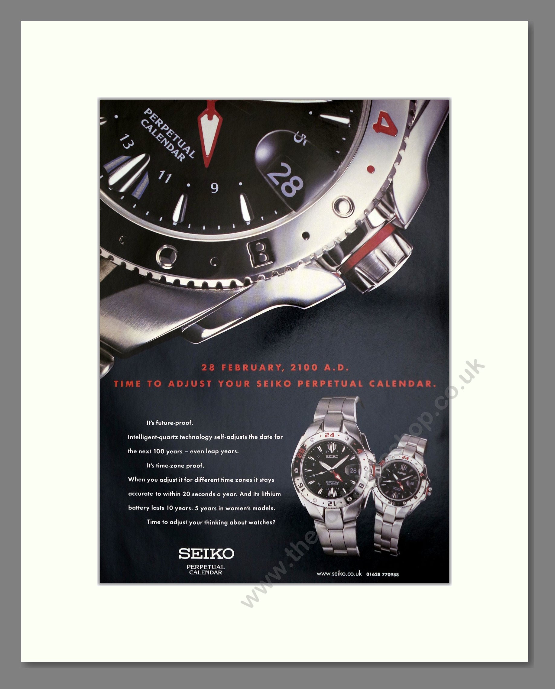 Seiko - Perpetual Calendar. Vintage Advert 2000 (ref AD62221)