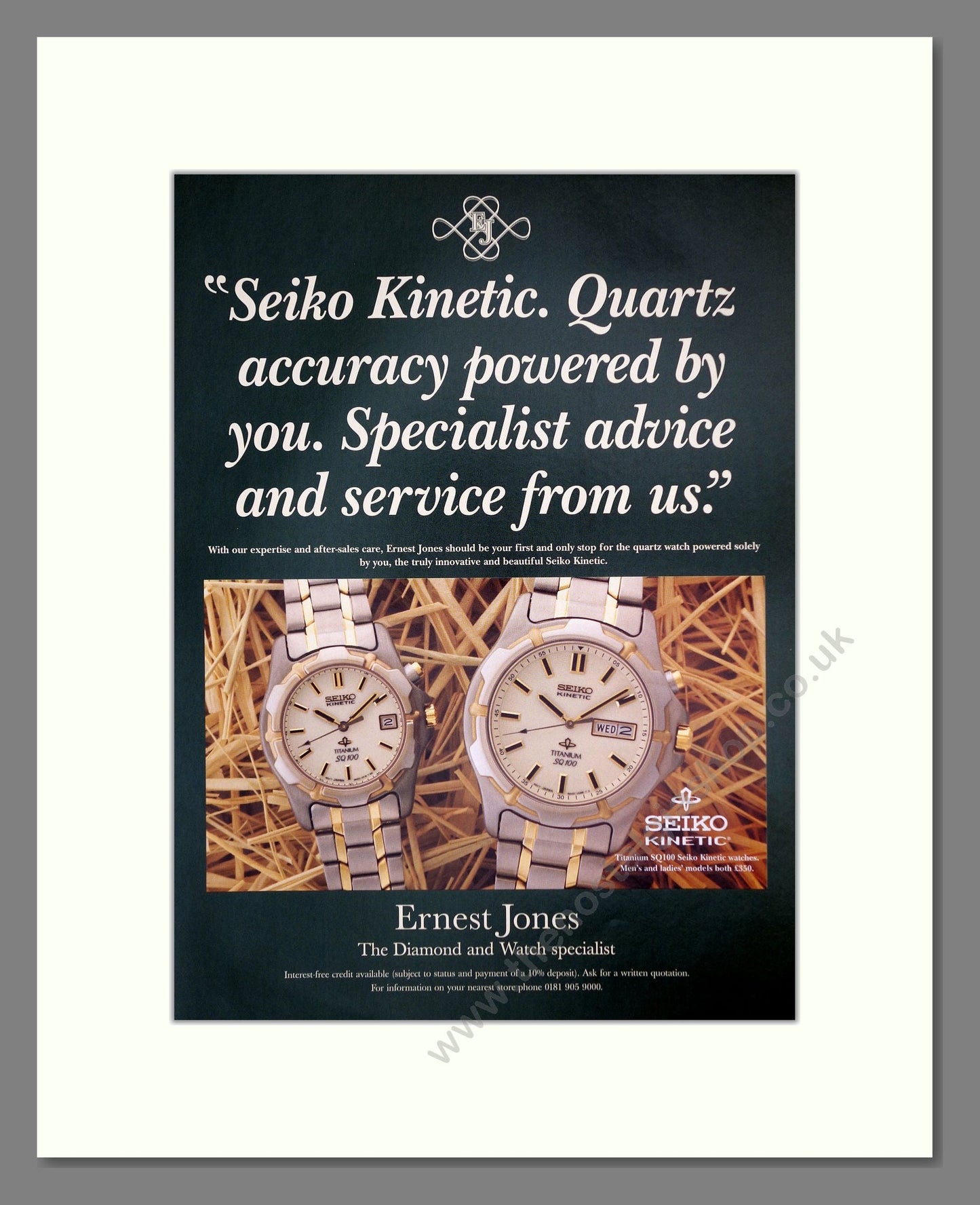 Seiko - Kinetic. Vintage Advert 1996 (ref AD62226)