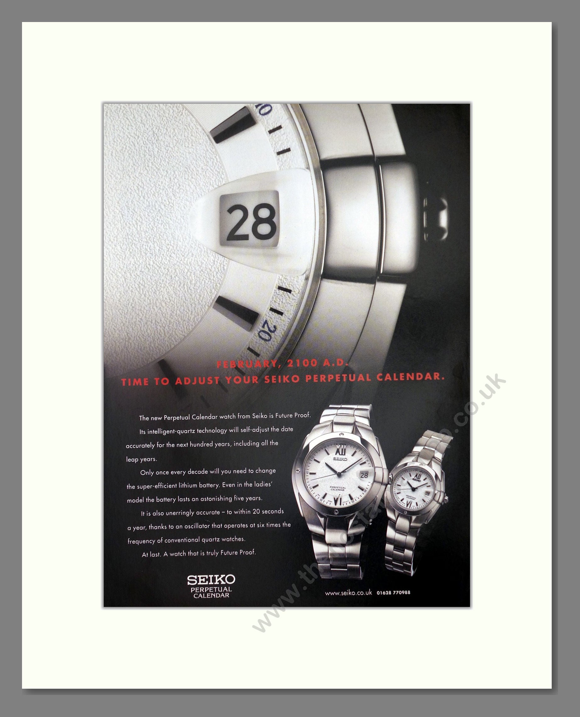 Seiko - Perpetual Calendar. Vintage Advert 1999 (ref AD62227)