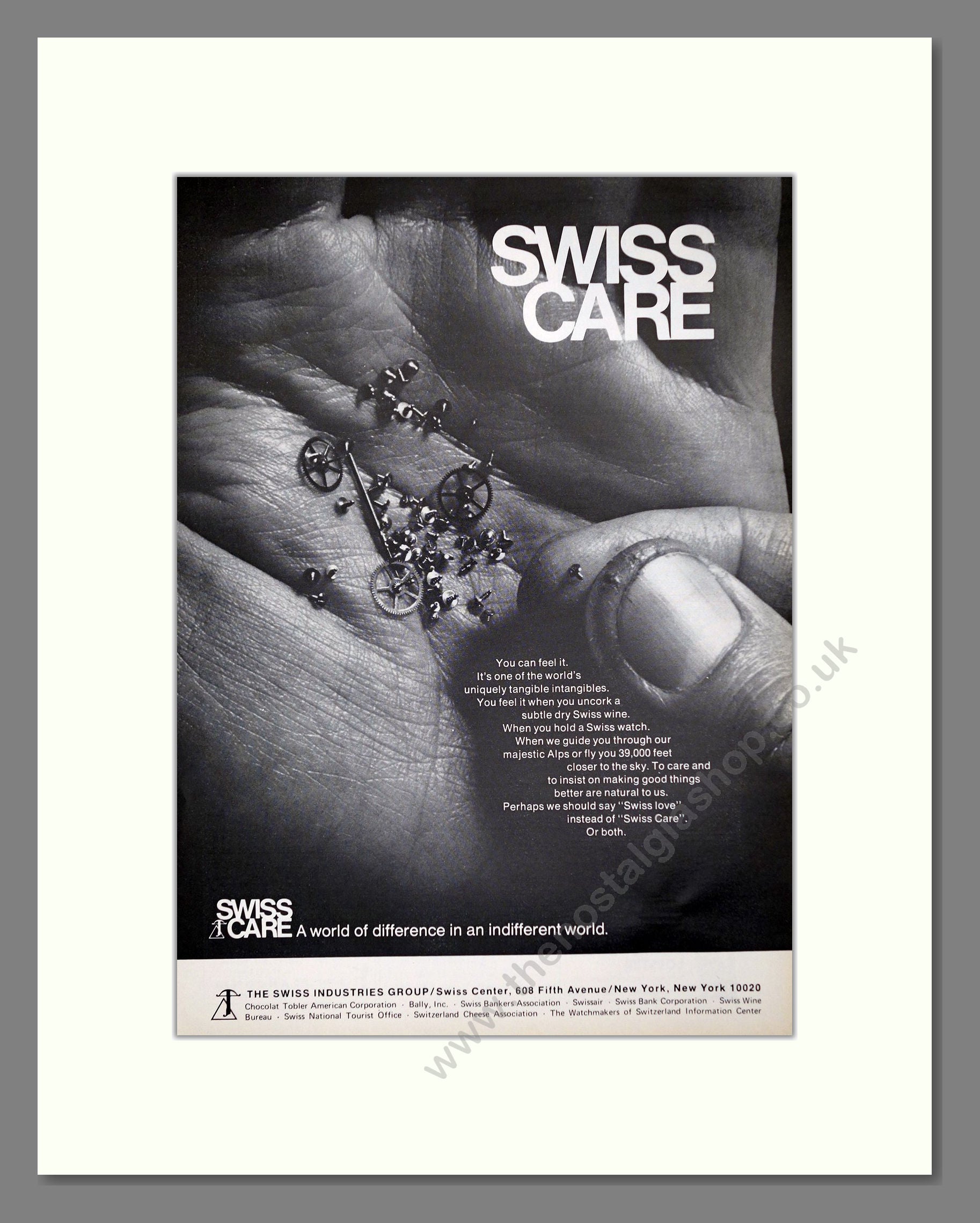 Swiss Care - Swiss Industries. Vintage Advert 1971 (ref AD62235)