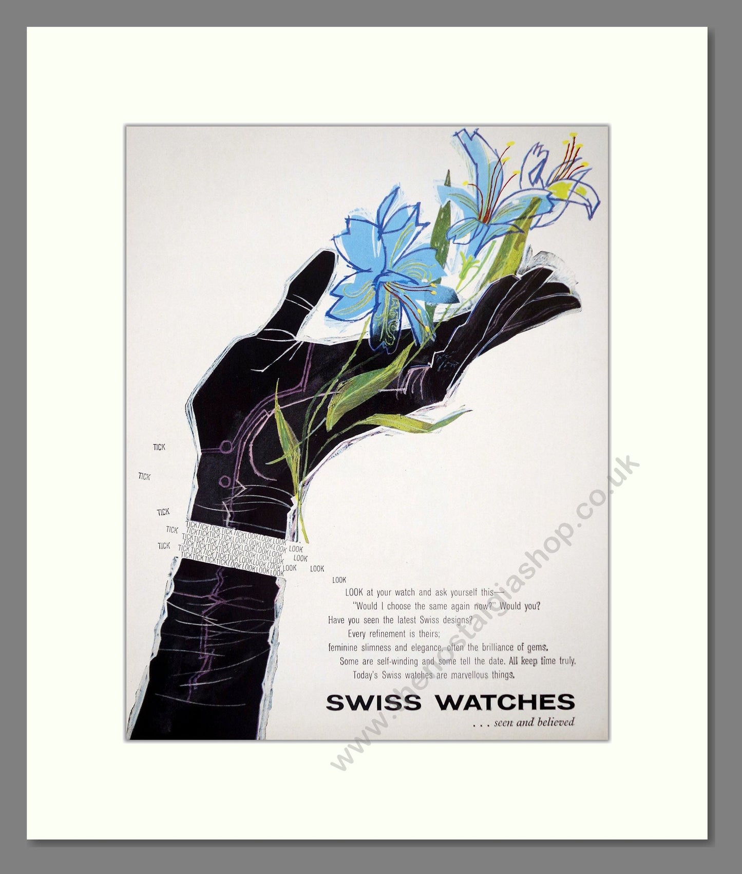 Swiss Watches - Seen And Believed. Vintage Advert 1960 (ref AD62240)