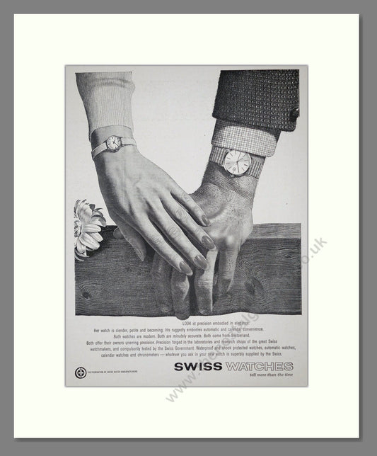 Swiss Watches - Tell More Than The Time. Vintage Advert 1963 (ref AD62249)