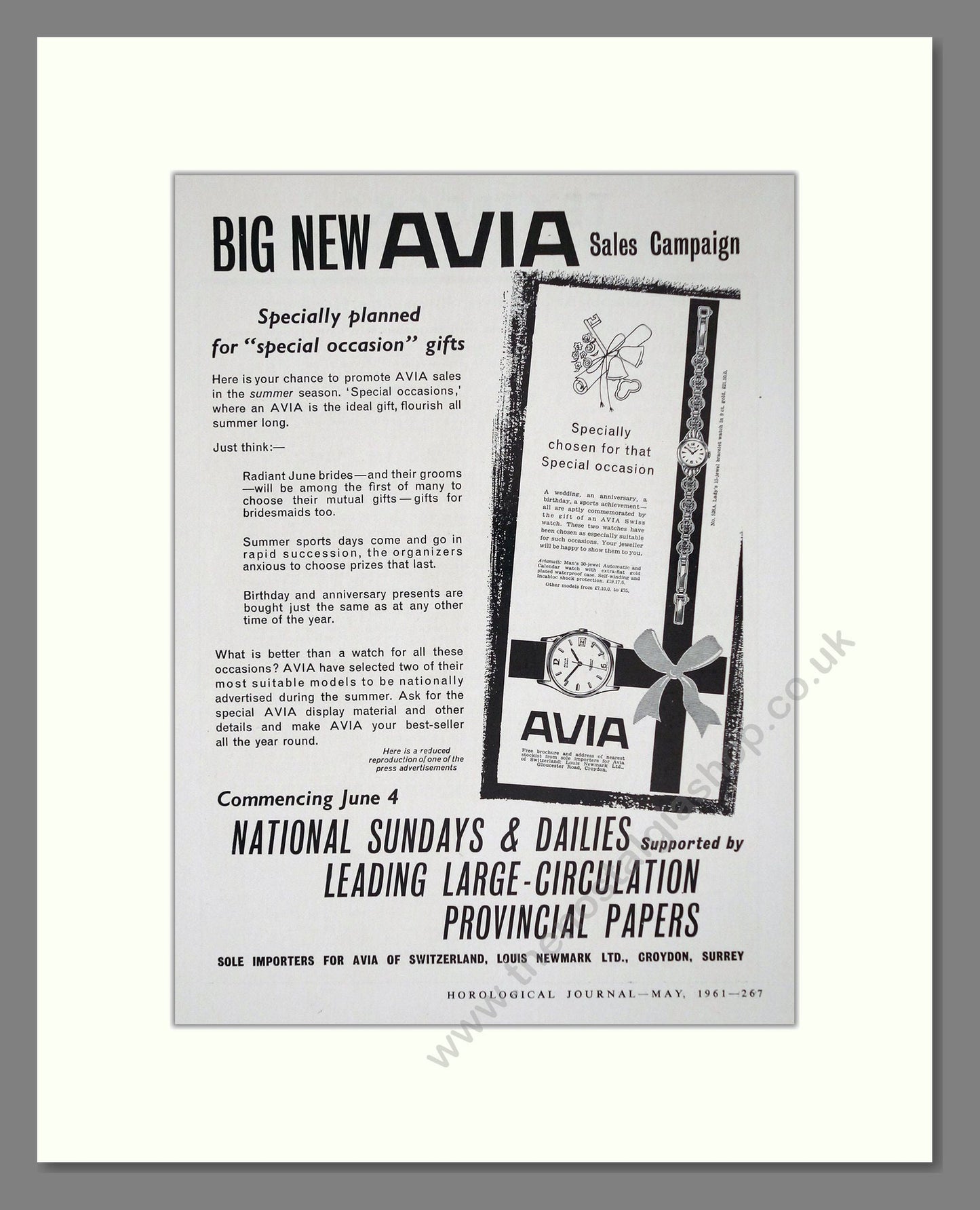 Avia - Special Occasions Sales Campaign. Vintage Advert 1961 (ref AD62250)