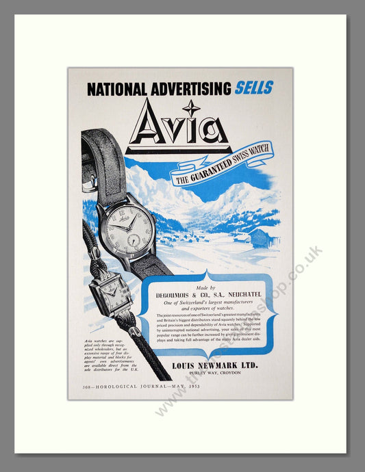 Avia - Louis Newmark. Vintage Advert 1953 (ref AD62259)