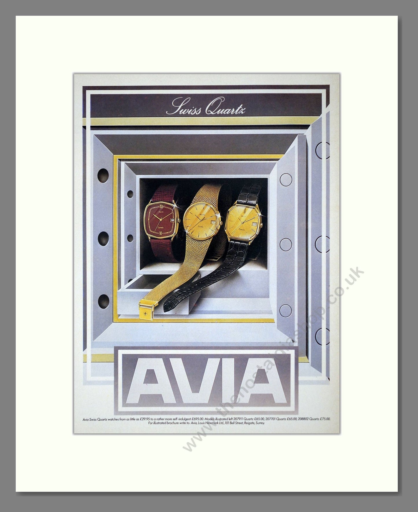 Avia - Swiss Quartz. Vintage Advert 1981 (ref AD62260)