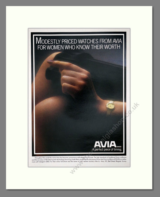 Avia - Perfect Piece Of Timing. Vintage Advert 1980 (ref AD62262)