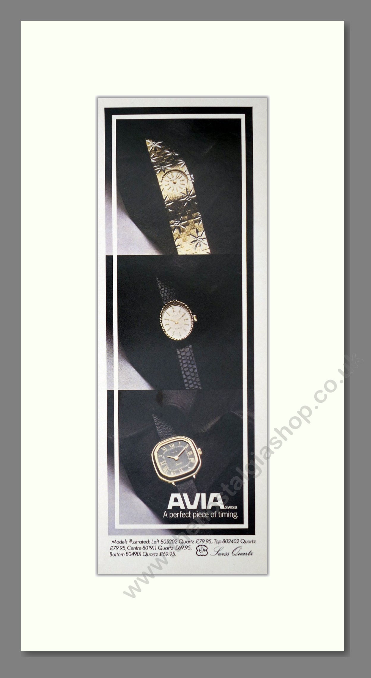 Avia - Various Watches. Vintage Advert 1980 (ref AD62263)