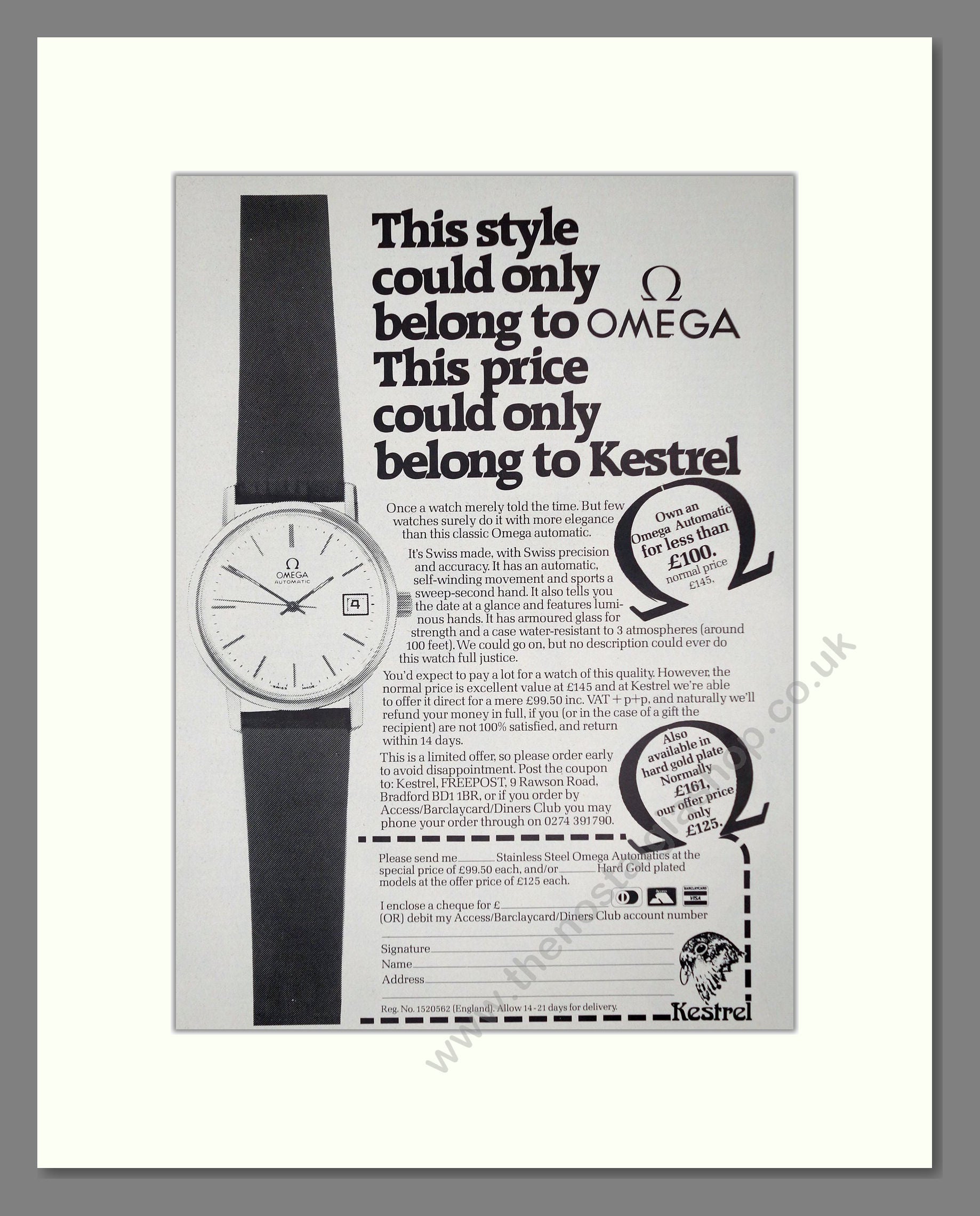 Omega - Automatic. Vintage Advert 1980 (ref AD62272)