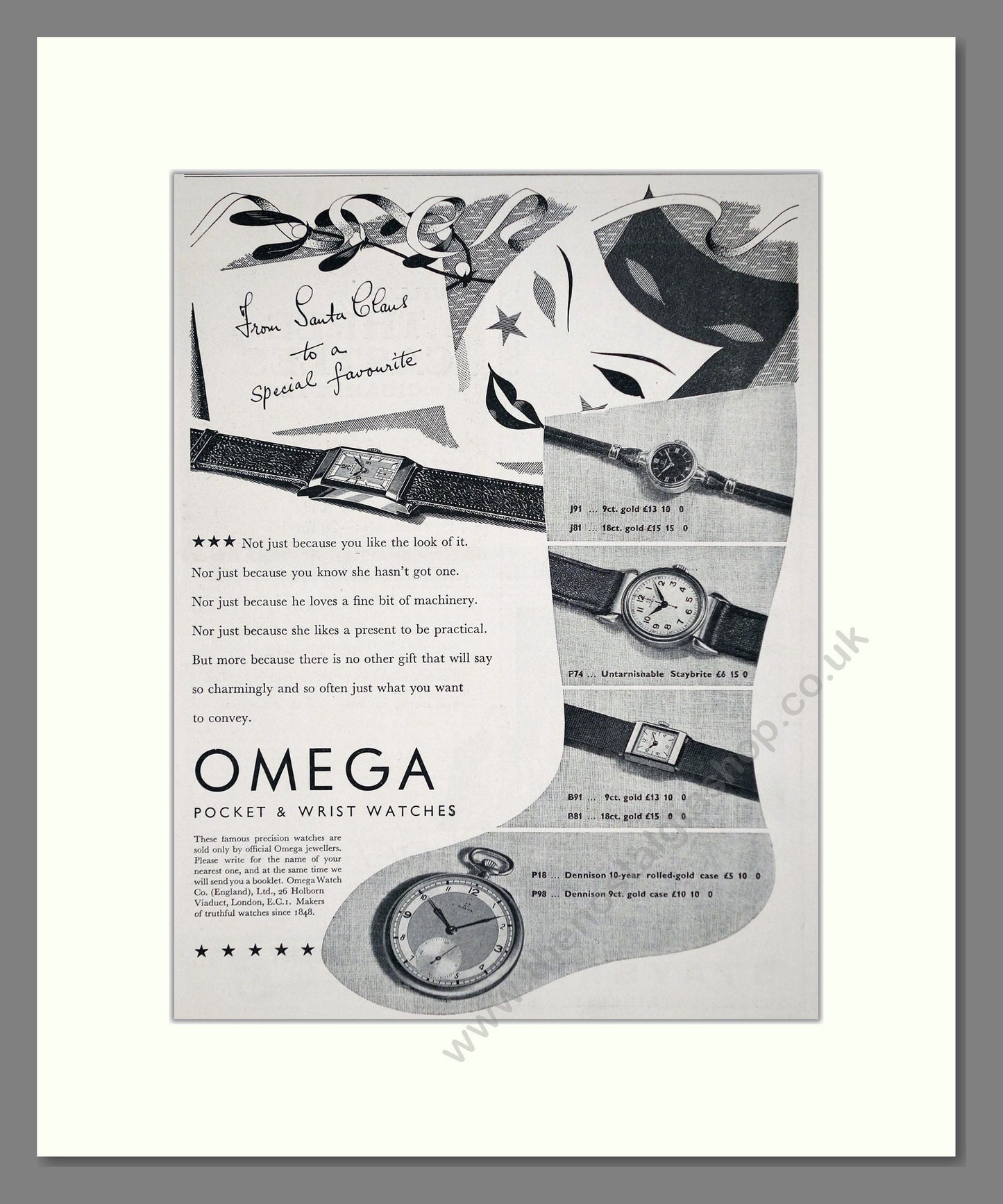 Omega - Pocket And Wrist Watches. Vintage Advert 1938 (ref AD62273)