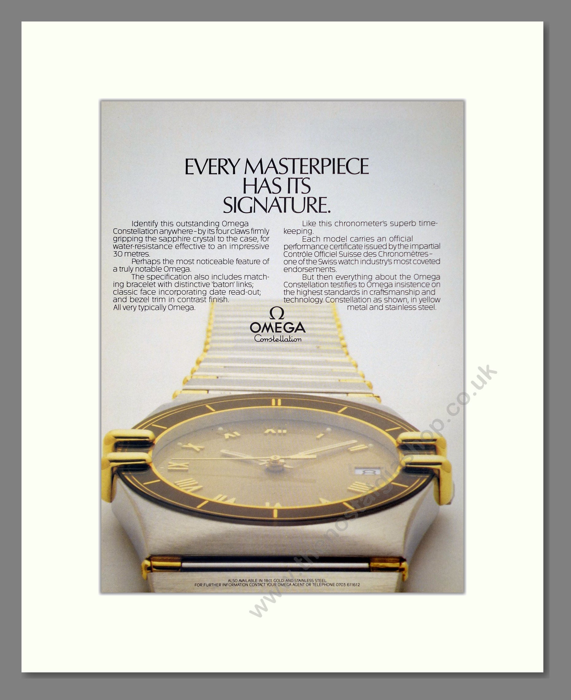 Omega - Constellation. Vintage Advert 1984 (ref AD62297)