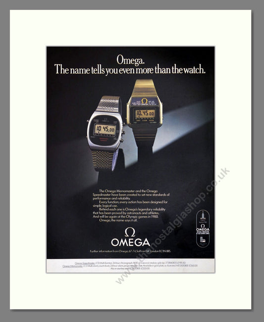 Omega - Memomaster / Speedmaster. Vintage Advert 1979 (ref AD62298)