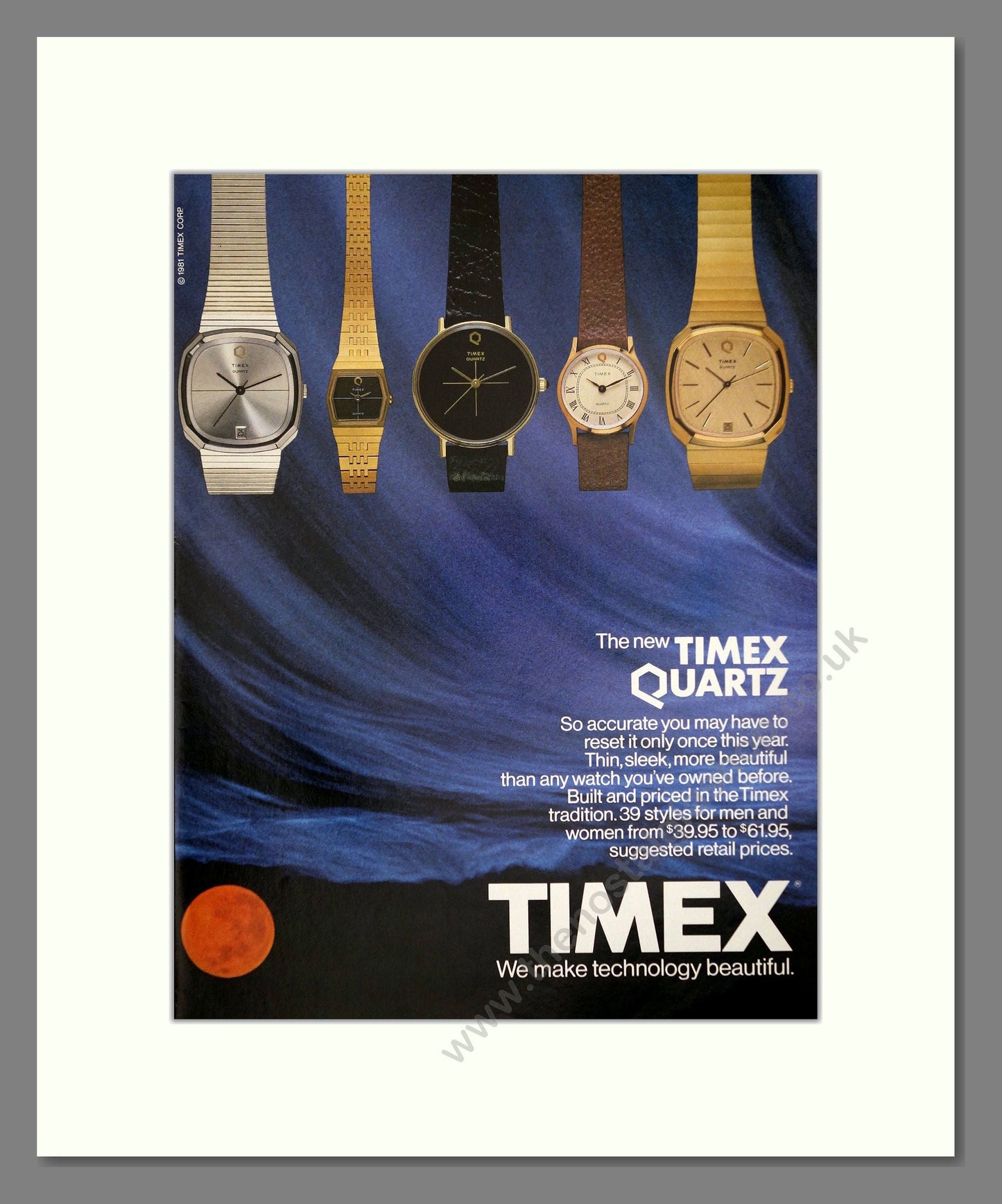 Timex - Various Quartz. Vintage Advert 1981 (ref AD62308)