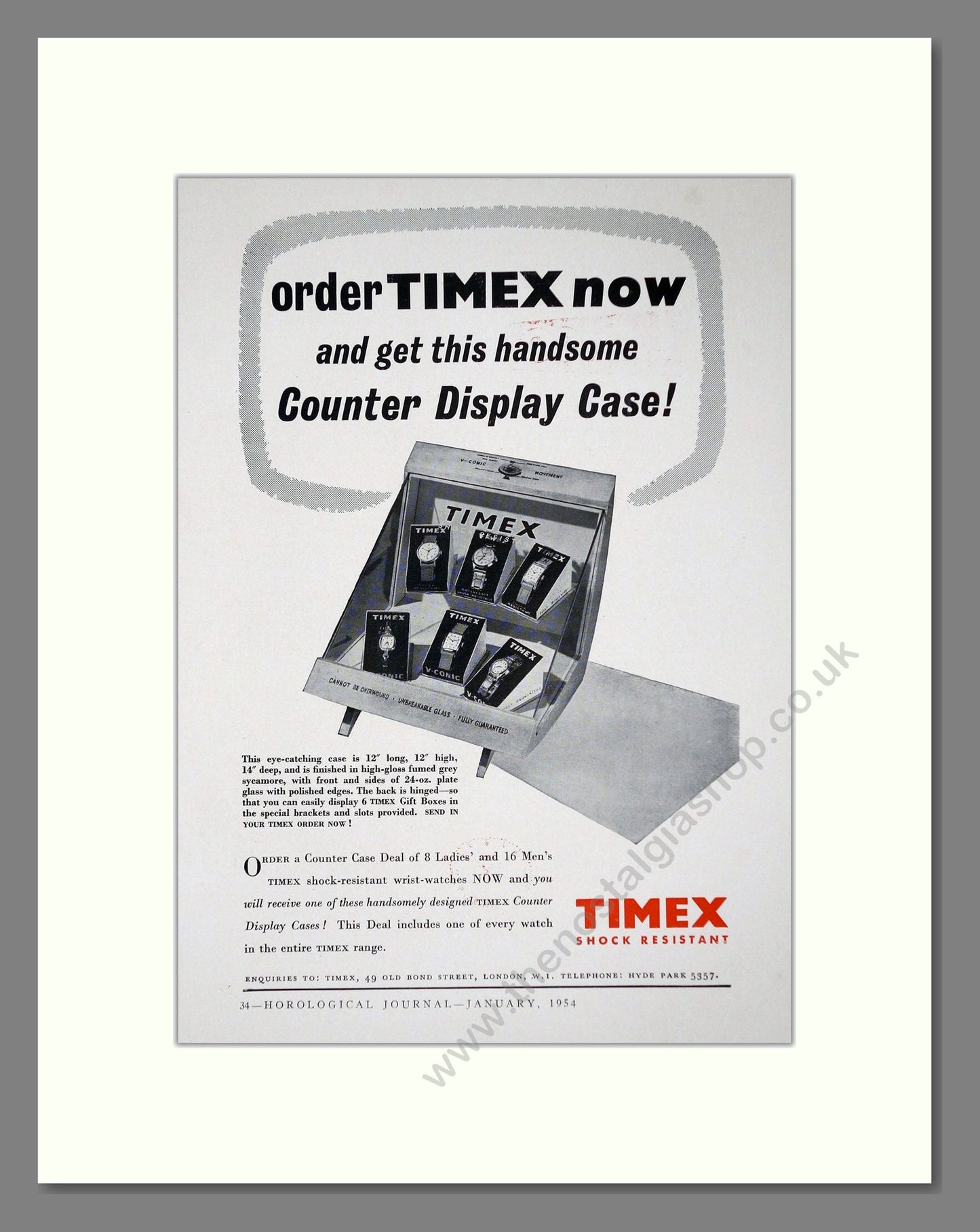 Timex - Display Case. Vintage Advert 1954 (ref AD62312)