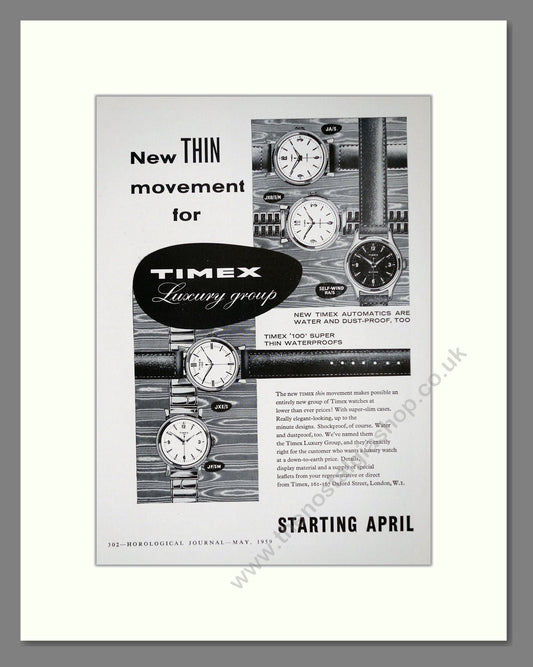 Timex - Luxury Group. Vintage Advert 1959 (ref AD62314)