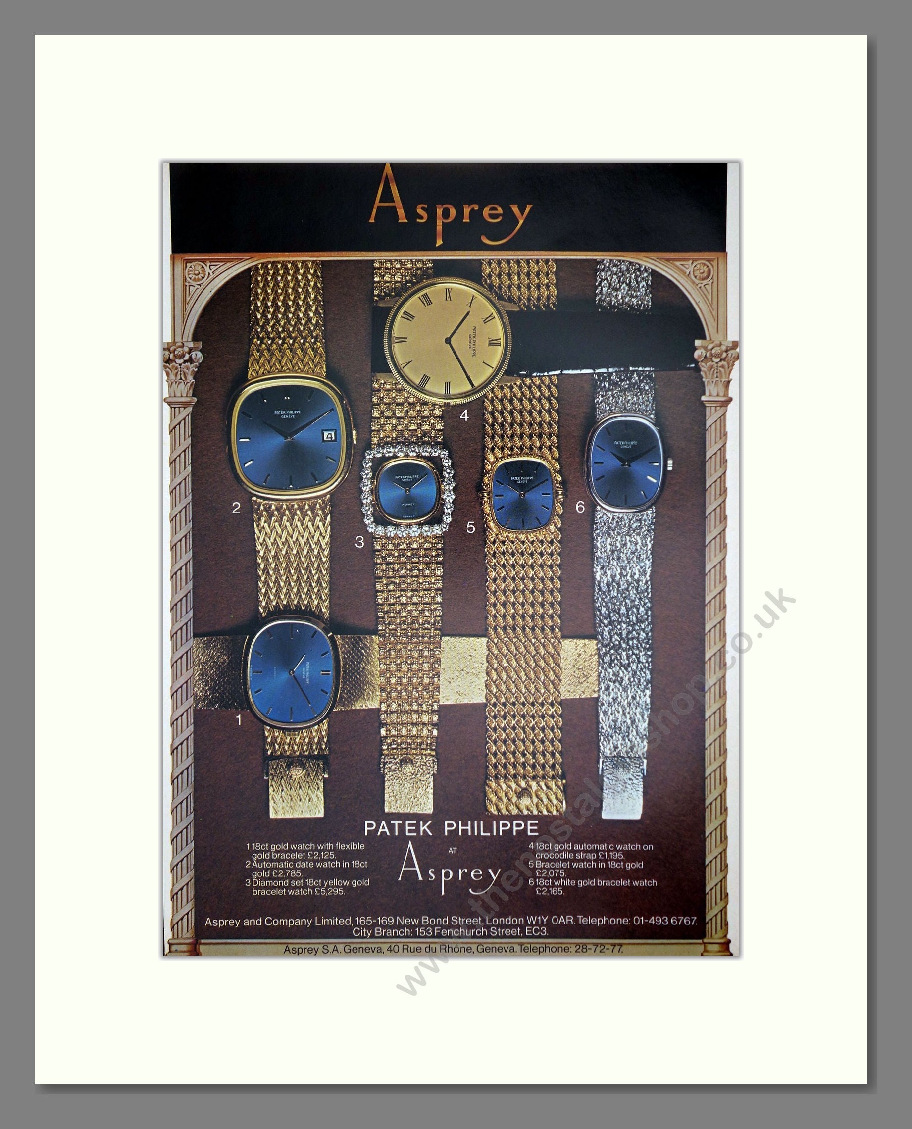 Patek Philippe - Various Watches. Vintage Advert 1976 (ref AD62323)