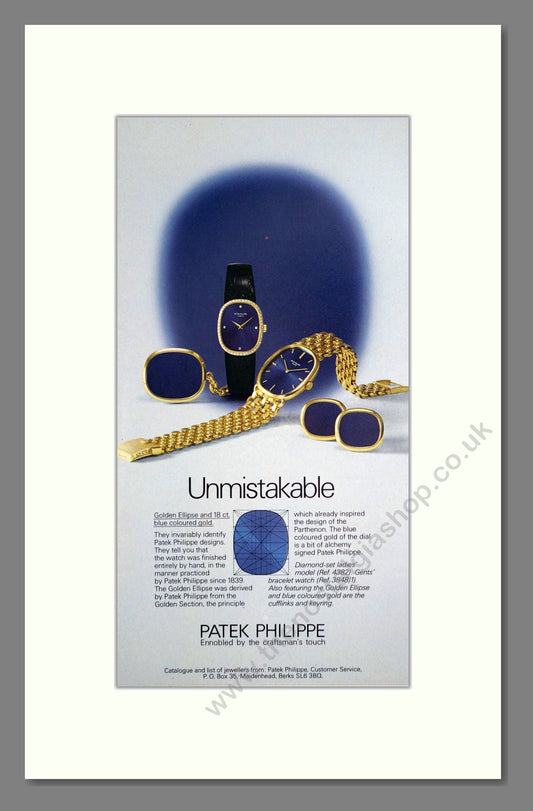 Patek Philippe - Golden Elipse. Vintage Advert 1976 (ref AD62326)