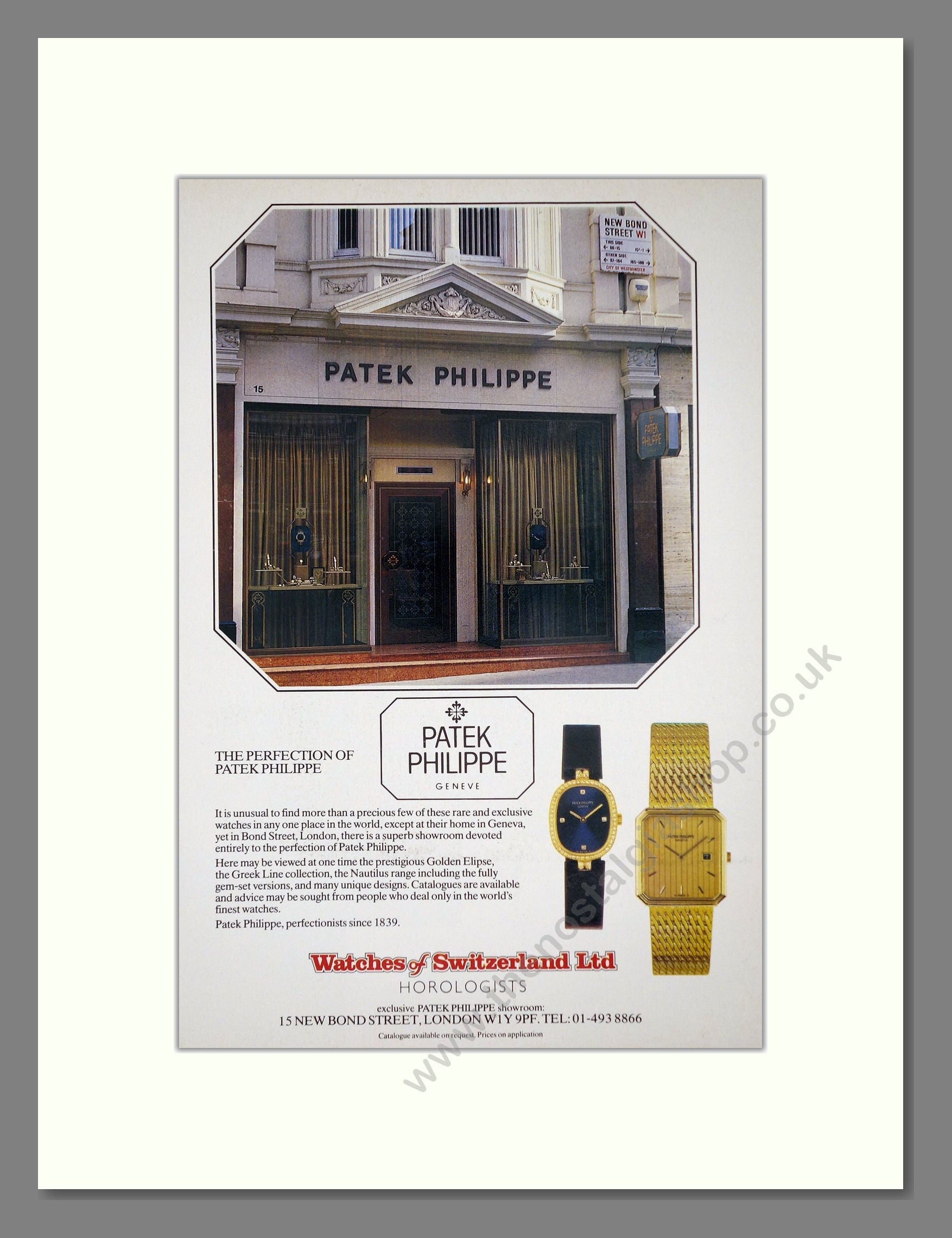 Patek Philippe - Various Watches. Vintage Advert 1985 (ref AD62329)