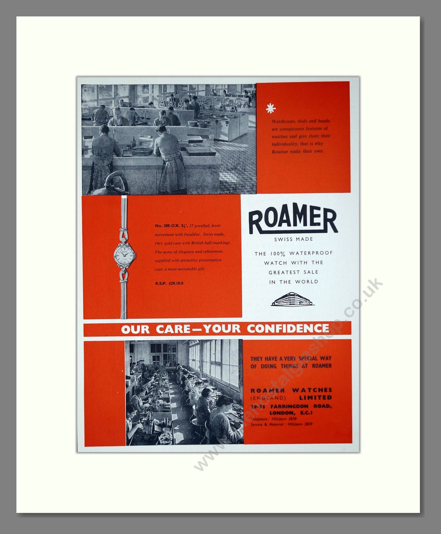 Roamer - 389. Vintage Advert 1961 (ref AD62357)