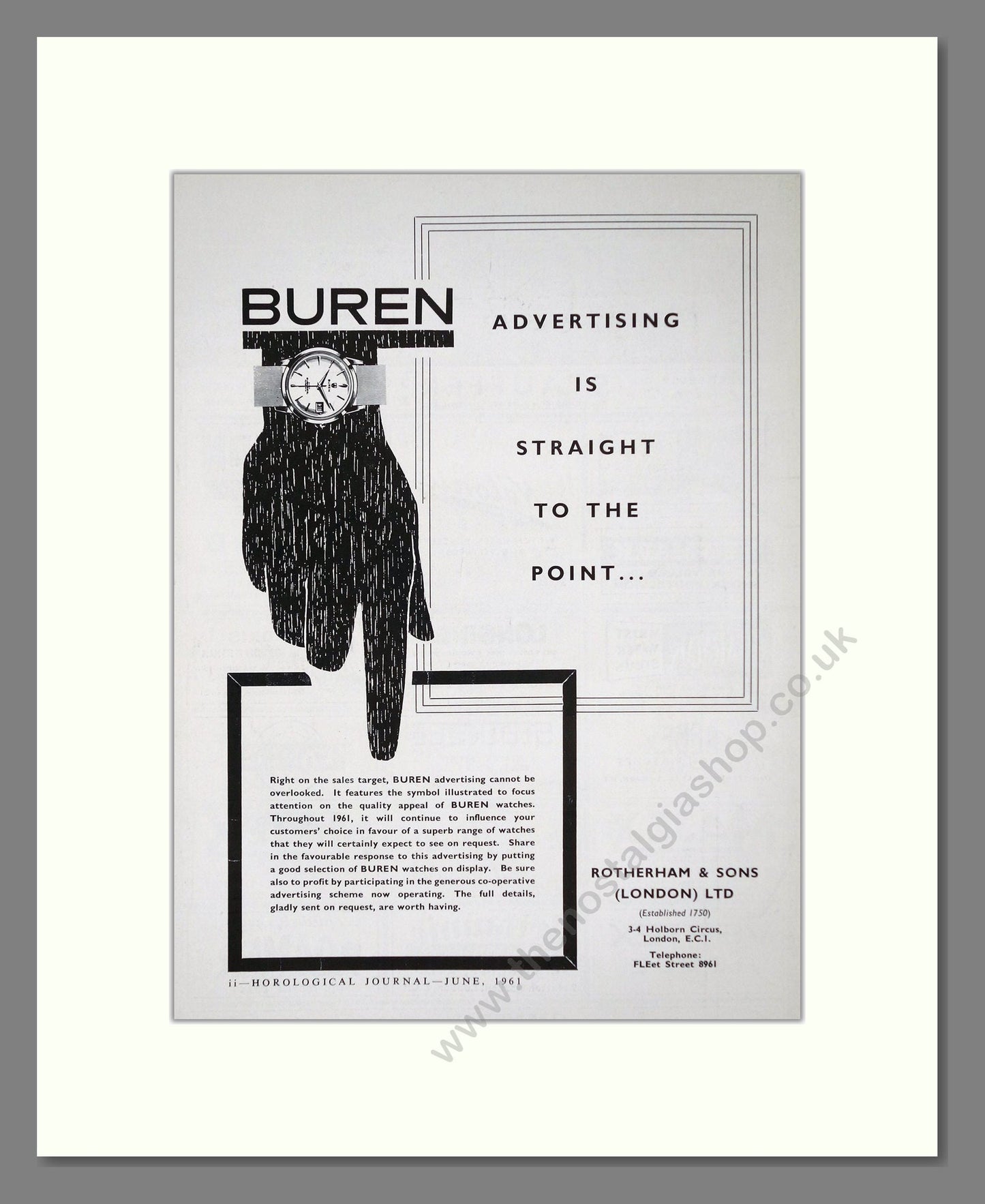 Buren - Advertising Campaign. Vintage Advert 1961 (ref AD62364)