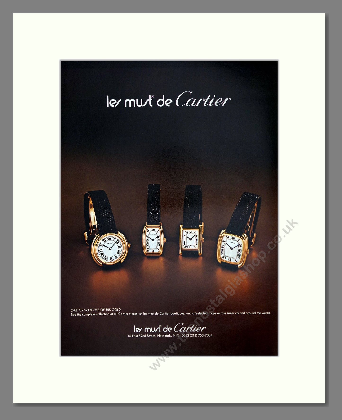 Cartier - Gold Watches. Vintage Advert 1979 (ref AD62366)