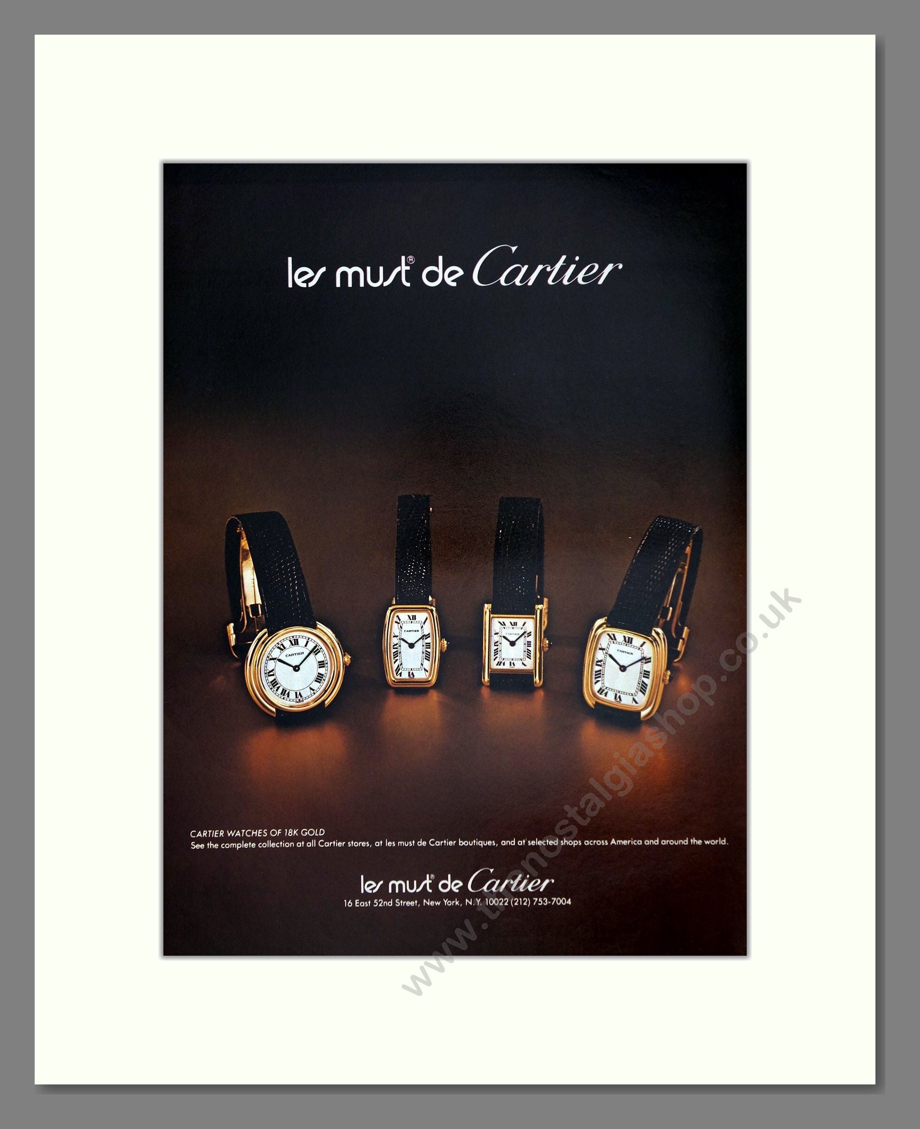 Cartier - Gold Watches. Vintage Advert 1979 (ref AD62366)