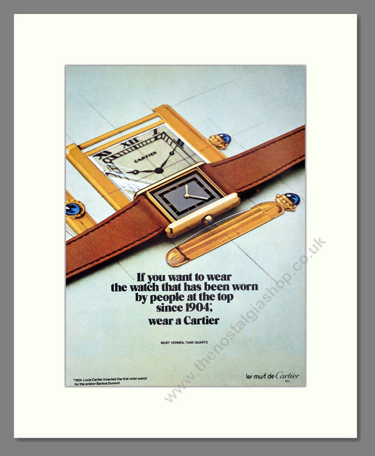 Cartier - Must Vermeil Tank. Vintage Advert 1983 (ref AD62368)