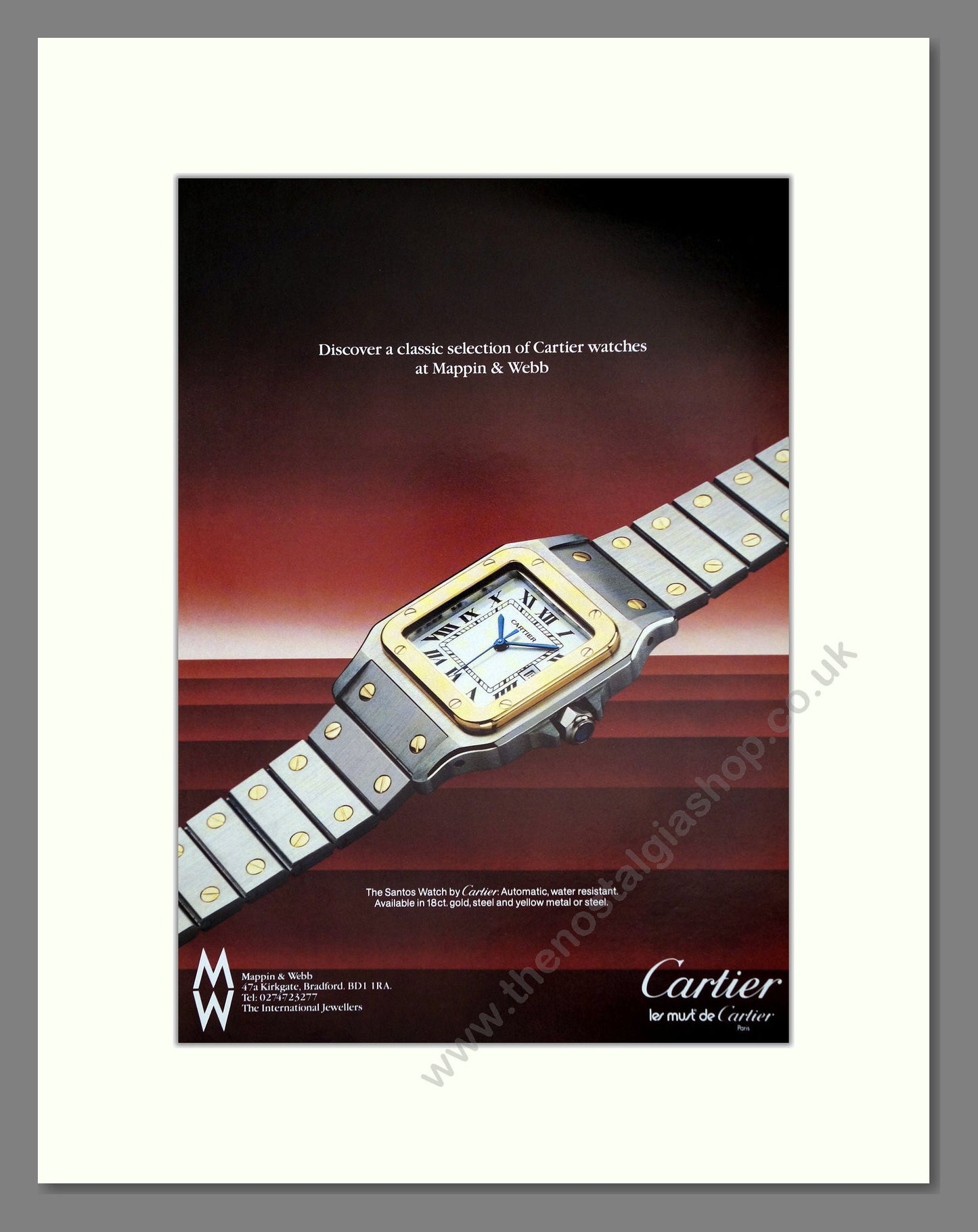 Cartier - Santos. Vintage Advert 1984 (ref AD62372)