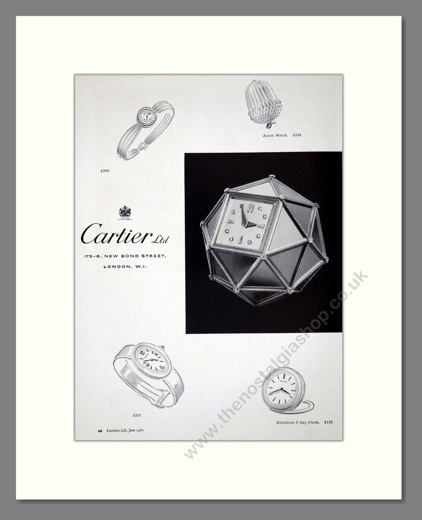 Cartier - Clocks And Watches. Vintage Advert 1960 (ref AD62385)