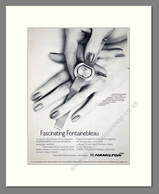 Hamilton - Fontainebleau. Vintage Advert 1970 (ref AD62400)