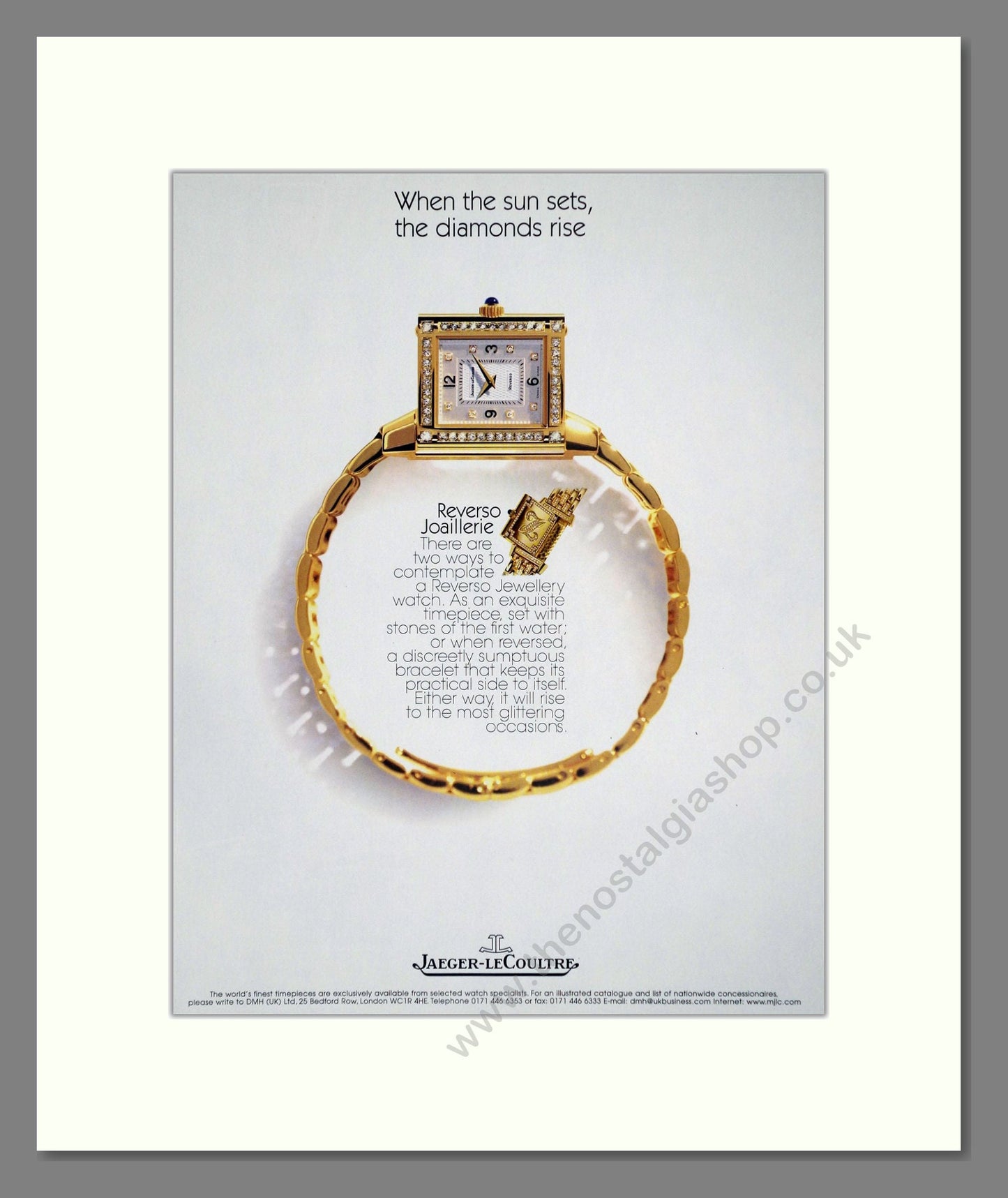 Jaeger LeCoultre - Reverso Joaillerie. Vintage Advert 1997 (ref AD62413)