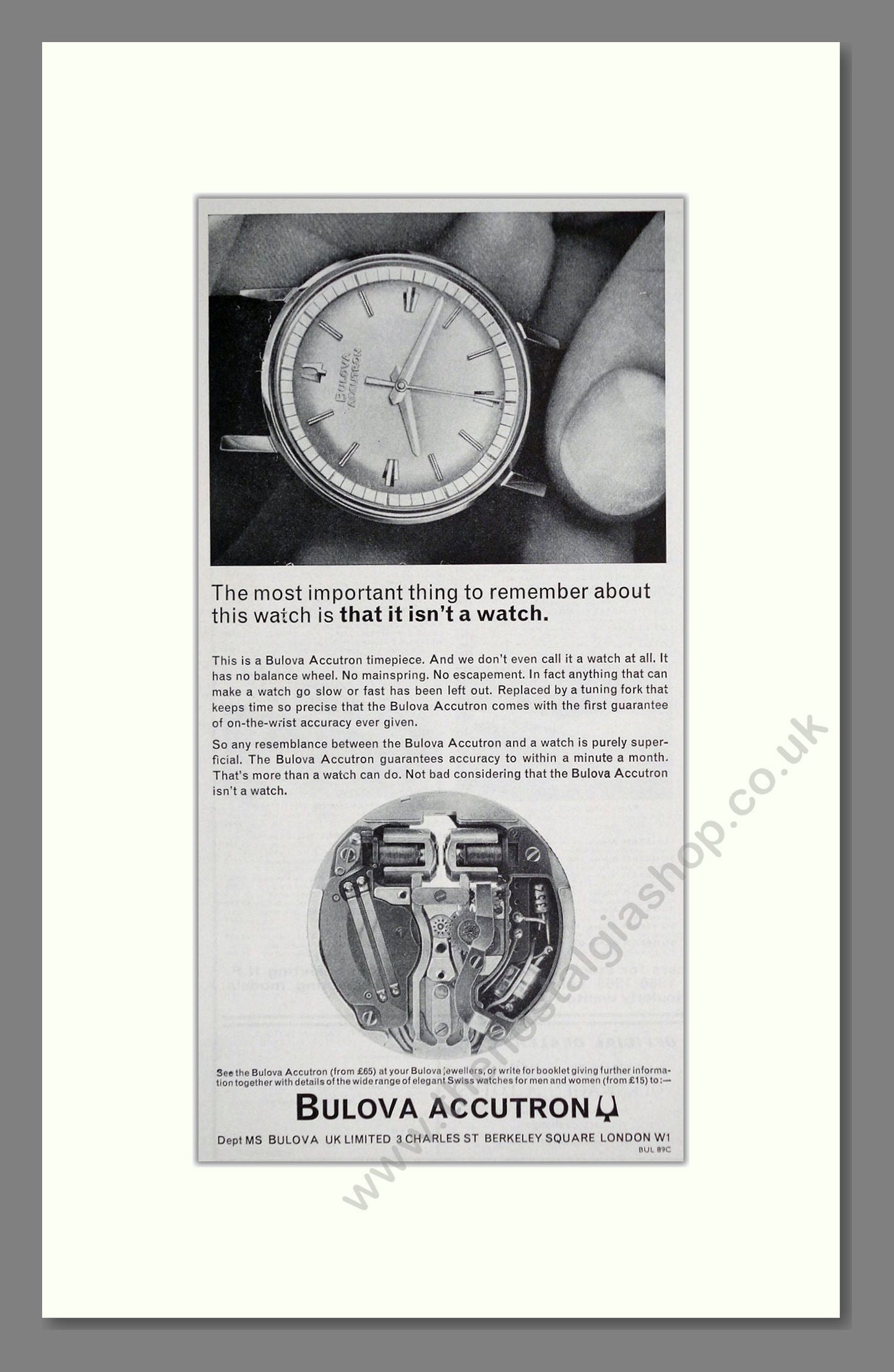 Bulova - Accutron. Vintage Advert 1966 (ref AD62416)