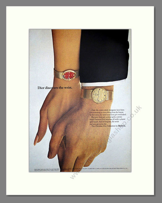 Bulova - Dior Collection. Vintage Advert 1968 (ref AD62421)