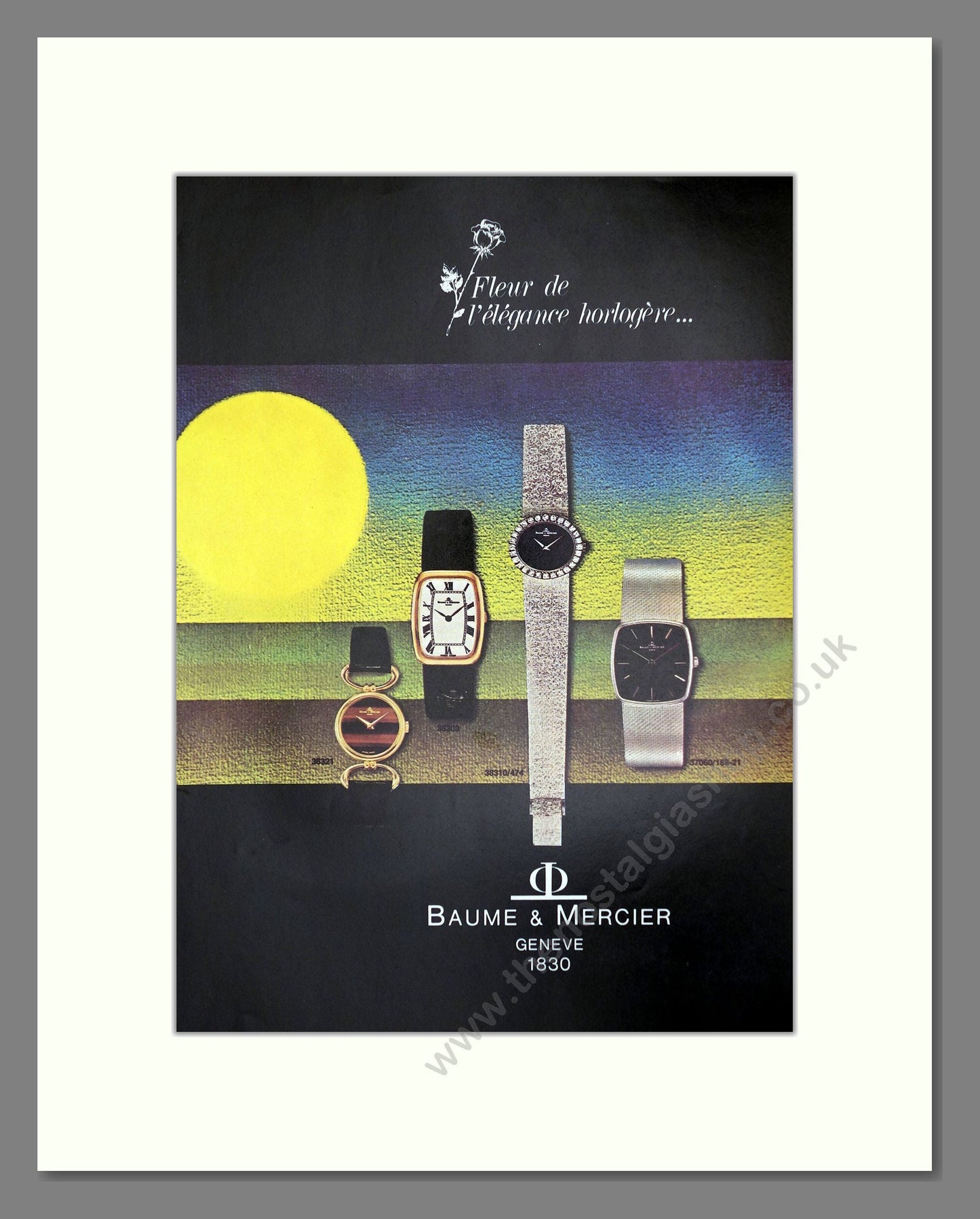 Baume And Mercier - 38321 / 38303 / 38310 / 37060. Vintage Advert 1974 (ref AD62433)