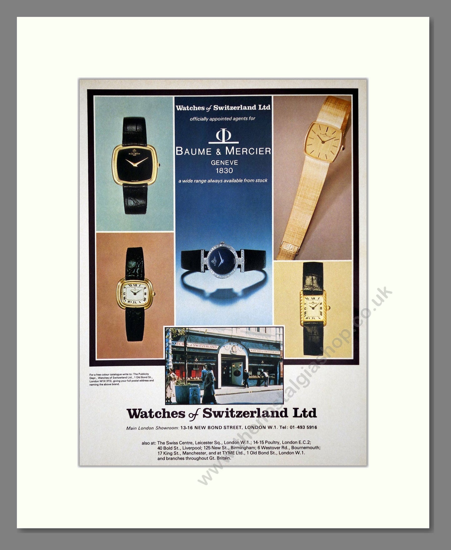 Baume And Mercier - Various Watches. Vintage Advert 1977 (ref AD62434)