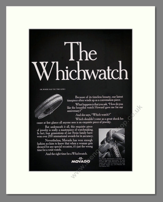 Movado - Whichwatch. Vintage Advert 1967 (ref AD62442)