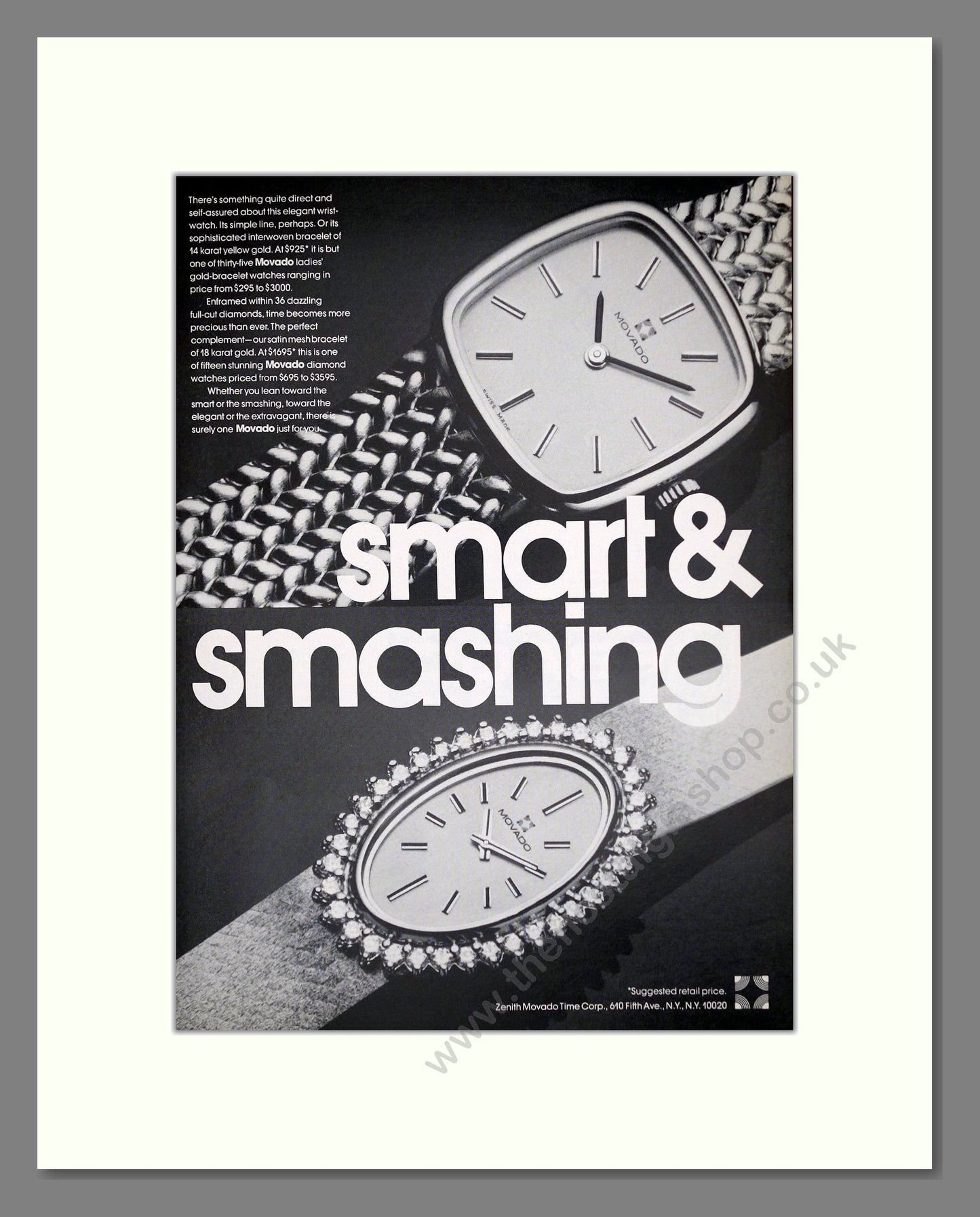 Movado - Various Watches. Vintage Advert 1975 (ref AD62444)