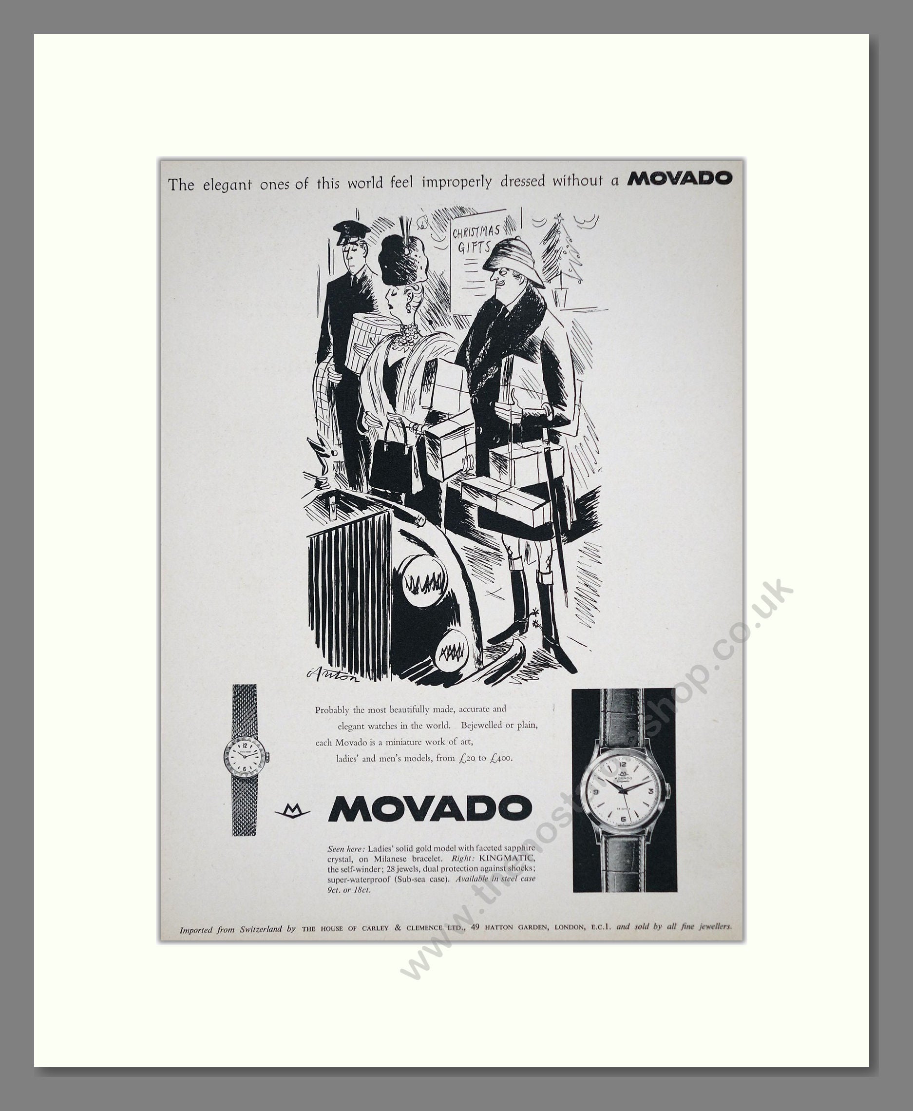 Movado - Kingmatic. Vintage Advert 1960 (ref AD62446)